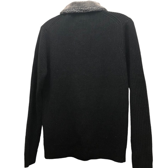 XIOS M Size S Black/Gray Long Sleeve Turtle Neck with Neck Snap Opening Sweater - Picture 4 of 10
